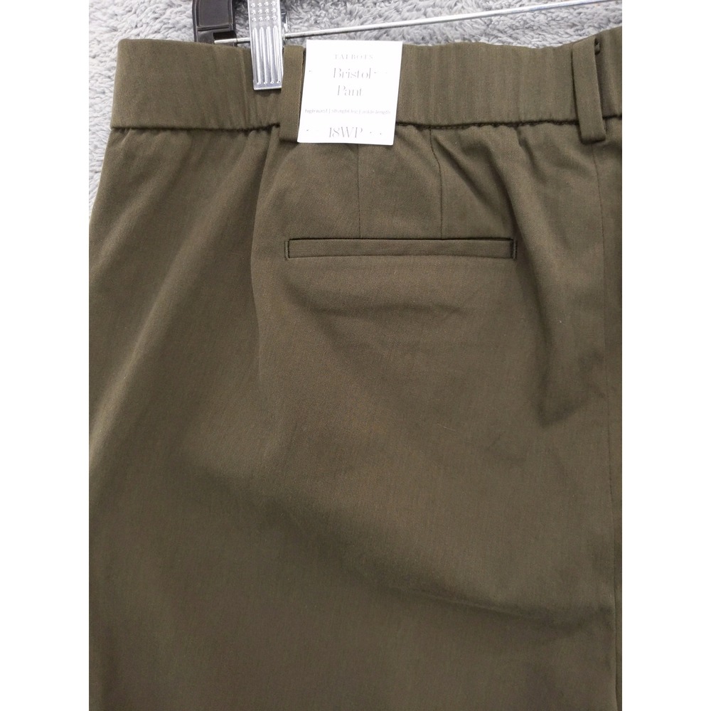 Talbots Bristol Pant Plus Petite Olive Green Wide Leg Casual Dress Pants 18WP - Picture 6 of 9